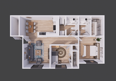 2 bed-2 bath Floor Plan  at Northlake Apartments, Jacksonville, 32218